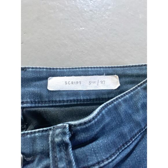 Anthropologie Pilcro Script Dark Wash Skinny Jeans Size 27 - Picture 7 of 9